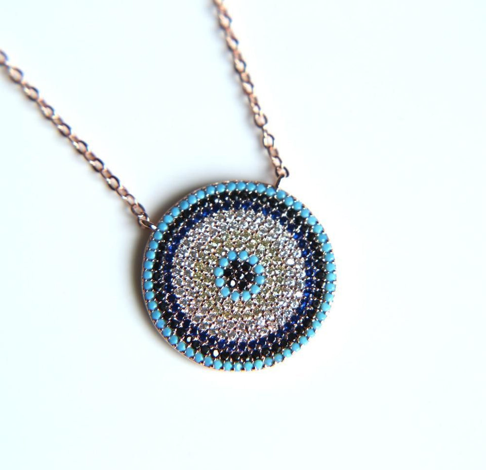 Turquoises Turkish Evil Eye Necklaces Charm Jewelry Touchy Style