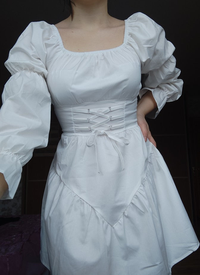 Women Off Shoulder Puff Sleeve Bandage Mini Dress dylinoshop