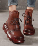 2021 Leather Ankle Boots In Brown dylinoshop