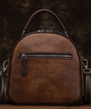 Unique Coffee animal Paitings Calf Leather Tote Handbag BGS211230