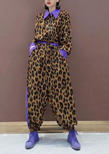Unique Leopard Fall Fashion Spring Jumpsuit Pants dylinoshop