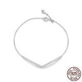 V Shape Geometric Silver Bracelet Necklace Charm Jewelry Touchy Style