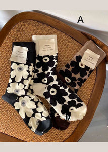 Vintage Floral thick Cotton Crew Socks dylinoshop