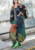 Vogue Colorblock Peter Pan Collar Button Patchwork Denim Coats And Harem Pants Two Pieces Set Long Sleeve JDML-CTS220330