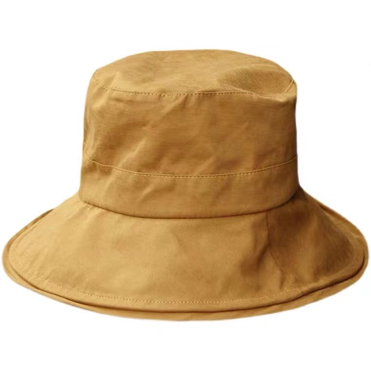 2022 Cute Yellow Cotton Flat Top Bucket Hat dylinoshop