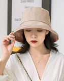 2022 Cute Yellow Cotton Flat Top Bucket Hat dylinoshop