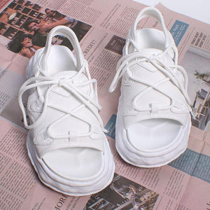 White Faux Leather Walking Sandals Cross Strap Water Sandals AT-LX210628