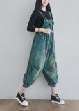 Women Blue pockets Print denim Jumpsuits Spring dylinoshop