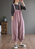 Women Pink Oversized Solid Color Corduroy Jumpsuits Fall dylinoshop