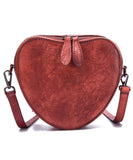 Women Red Patchwork Paitings Calf Leather Satchel Handbag BGS220210