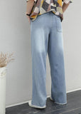 Women's pants elastic waist tie Tencel denim pants fat legs pants LPTS200613