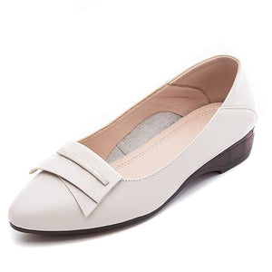 Women's Casual Shoes GCSZXC09 Flats Pointed Toe Leather Boat Touchy Style