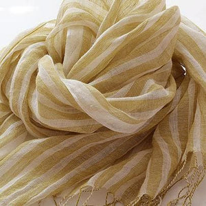 Yellow striped French scarf spring and summer sunscreen women and men shawls fringed thin women SCF200801