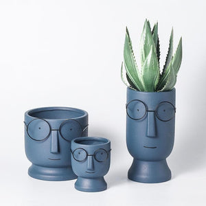 Glasses Boy Plant Pot feajoy
