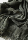 army green Cinched scarf warm vintage cotton linen scarves AM-SCF191107