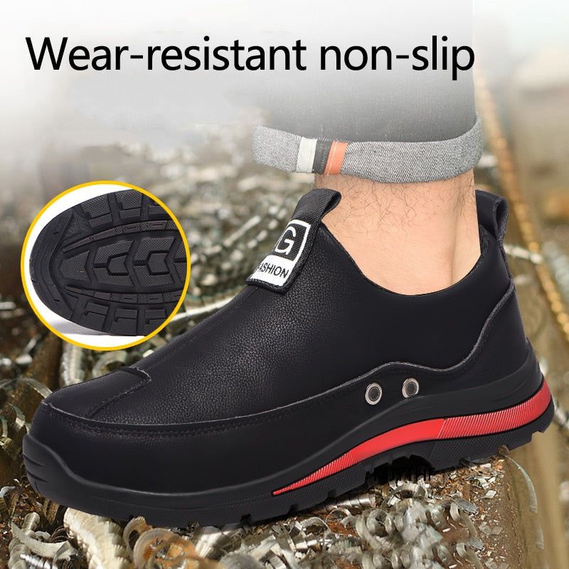 Black Fashion Sneakers Safety Shoes For Men Anti-smash Work Boots MCSIC30 dylinoshop
