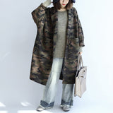 blackish green camouflage casual woolen cardigans oversize pockets long sleeve trench coats TCT171028