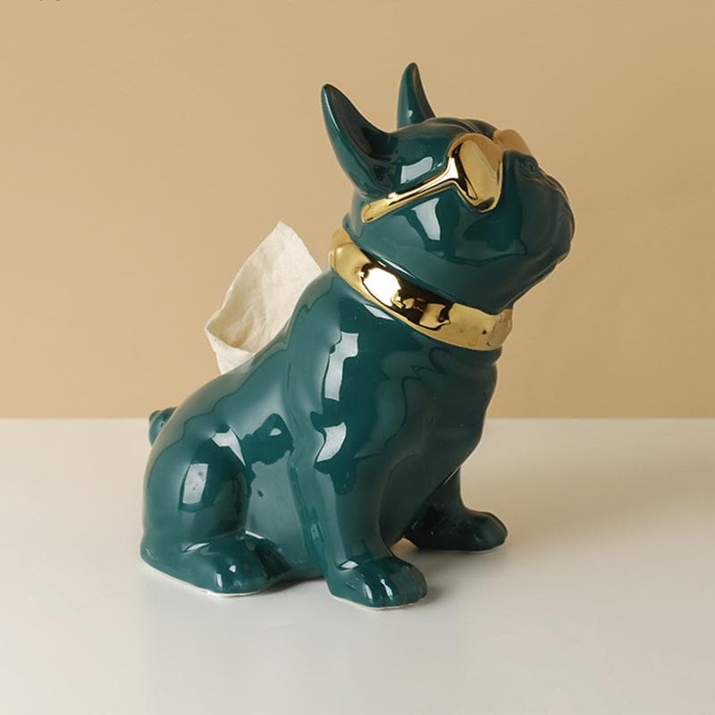 French Bulldog Ceramic Tissue Box Feajoy