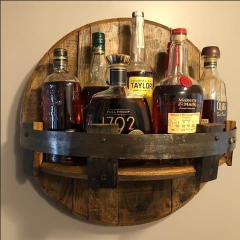 Bourbon Whiskey Barrel Shelf dylinoshop