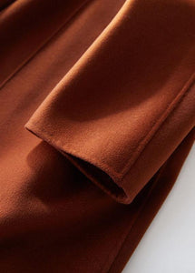 boutique brown Woolen Coat Women trendy plus size Jackets & Coats straight coat lapel collar TCT190821