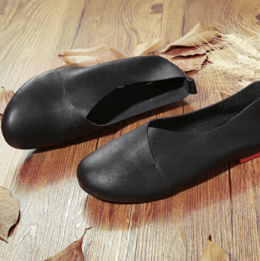 Genuine Leather Slip on Ballet Flats dylinoshop