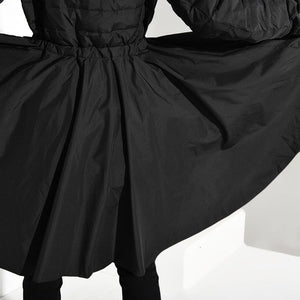 Black Cinched Waist Winter Jacket | Millennials dylinoshop