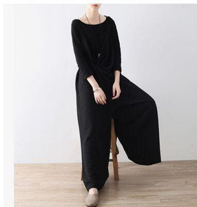 Wide Leg Cotton and Linen Overall Buddha Trends