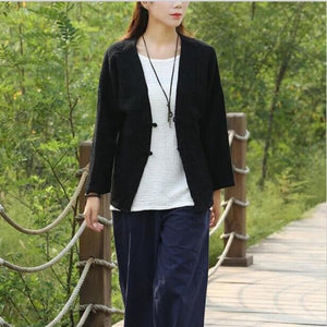 Chinese Style Cotton Linen Blouse | Zen dylinoshop