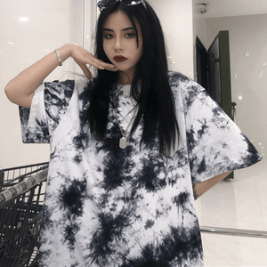 Black & White Oversized Tie Dye T-Shirt | Millennials dylinoshop