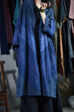 Asymmetrical Vintage Blue Linen Cardigan | Lotus dylinoshop