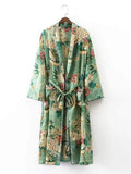 Green Floral Kimono Outfit dylinoshop