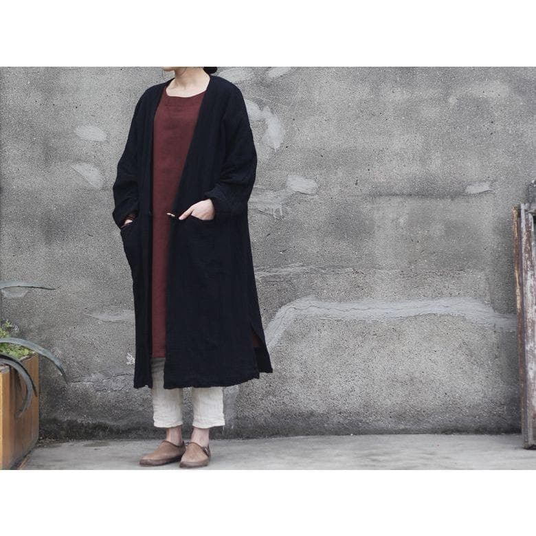 Long Cotton and Linen Cardigan  | Zen dylinoshop