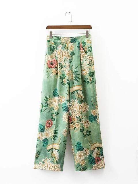 Green Floral Kimono Outfit dylinoshop