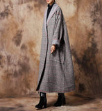 Vintage Chic Plaid Wool Coat Buddha Trends