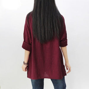 Cotton and Linen Asymmetrical Shirt | Zen dylinoshop