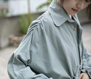 Casual Cotton Linen Shirt | Lotus dylinoshop