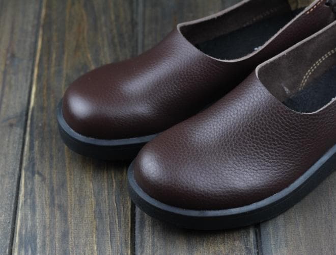 Genuine Leather Round Toe Flats dylinoshop