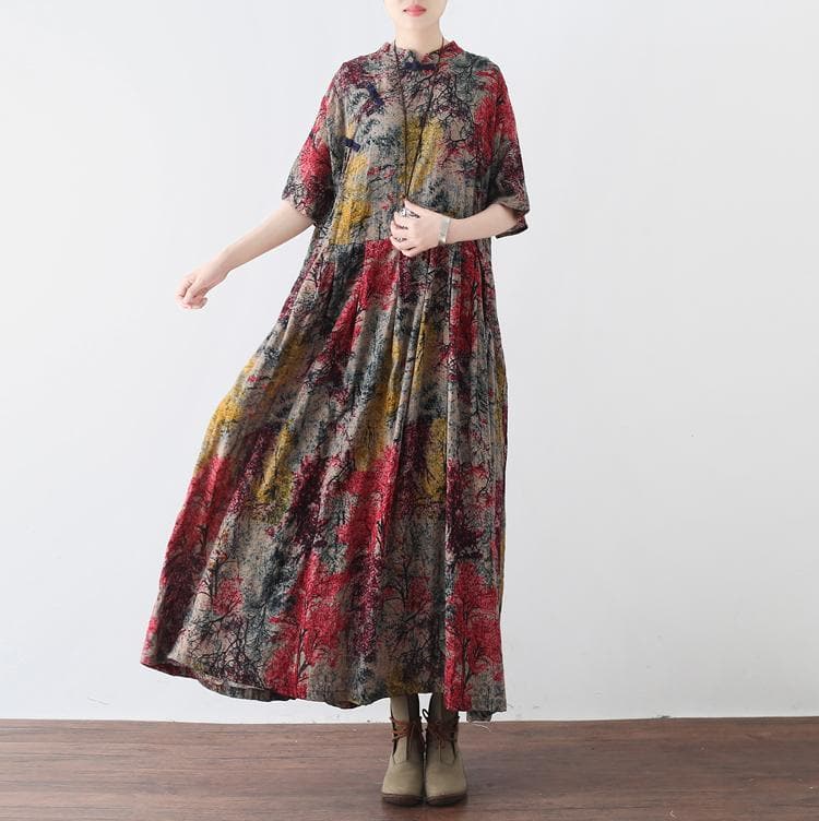 Abstract Painting Loose Maxi Dress DYLINOSHOP