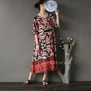 Asia Mystery V Neck Midi Dress dylinoshop