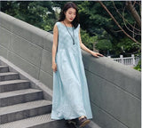 Cotton Linen Sleeveless Casual Dresses dylinoshop