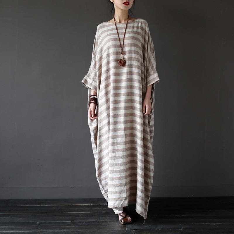 Striped Oversized Maxi Dress Buddha Trends