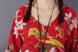 Birds and Flowers Vintage Midi Dress dylinoshop
