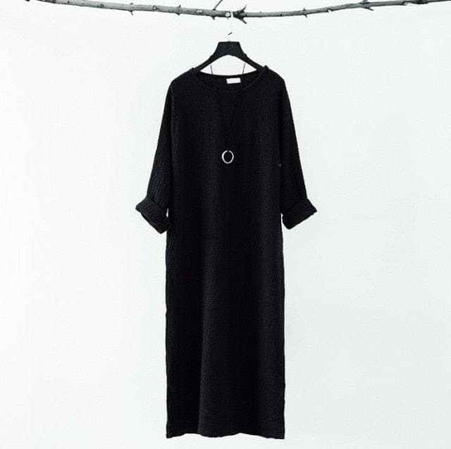 Loose Fluid Cotton Linen Dress | Zen dylinoshop