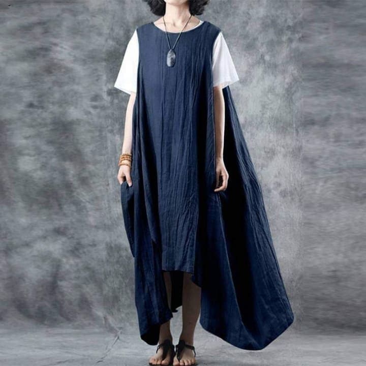 Asymmetrical Sleeveless Midi Dress dylinoshop