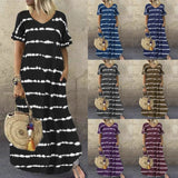 Ellia Tie-Dye Stripes Dress dylinoshop