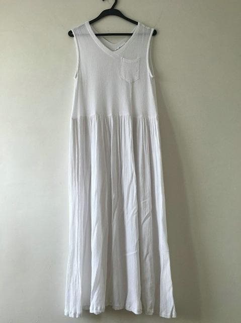 Empire Cotton and Linen Maxi Dress dylinoshop