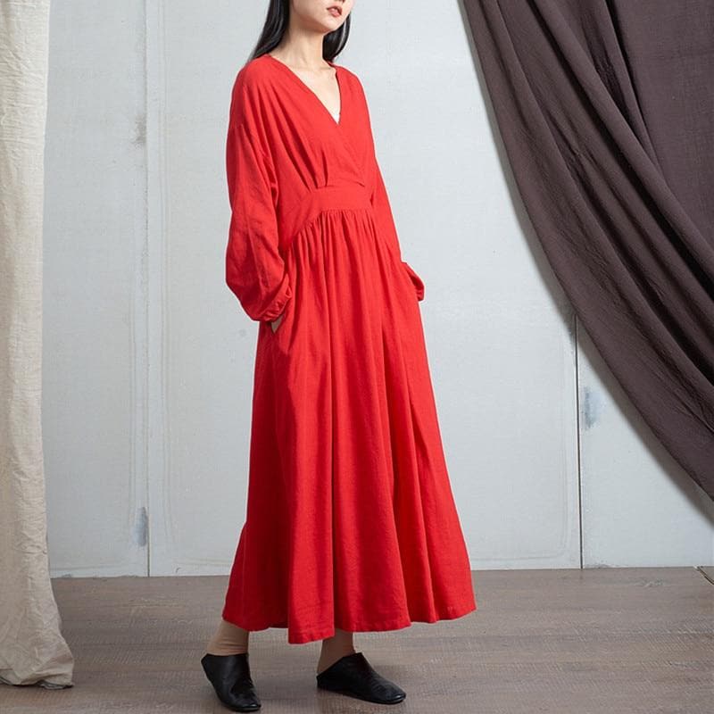 Empire Waist Cotton Linen Casual Dress  | Zen dylinoshop