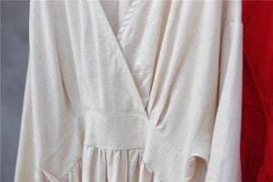 Empire Waist Cotton Linen Casual Dress  | Zen dylinoshop