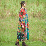 Floral Patchwork Chinese Dress dylinoshop