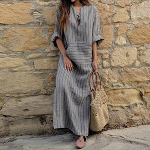 Striped Oversized Maxi Dress  | Zen Buddha Trends